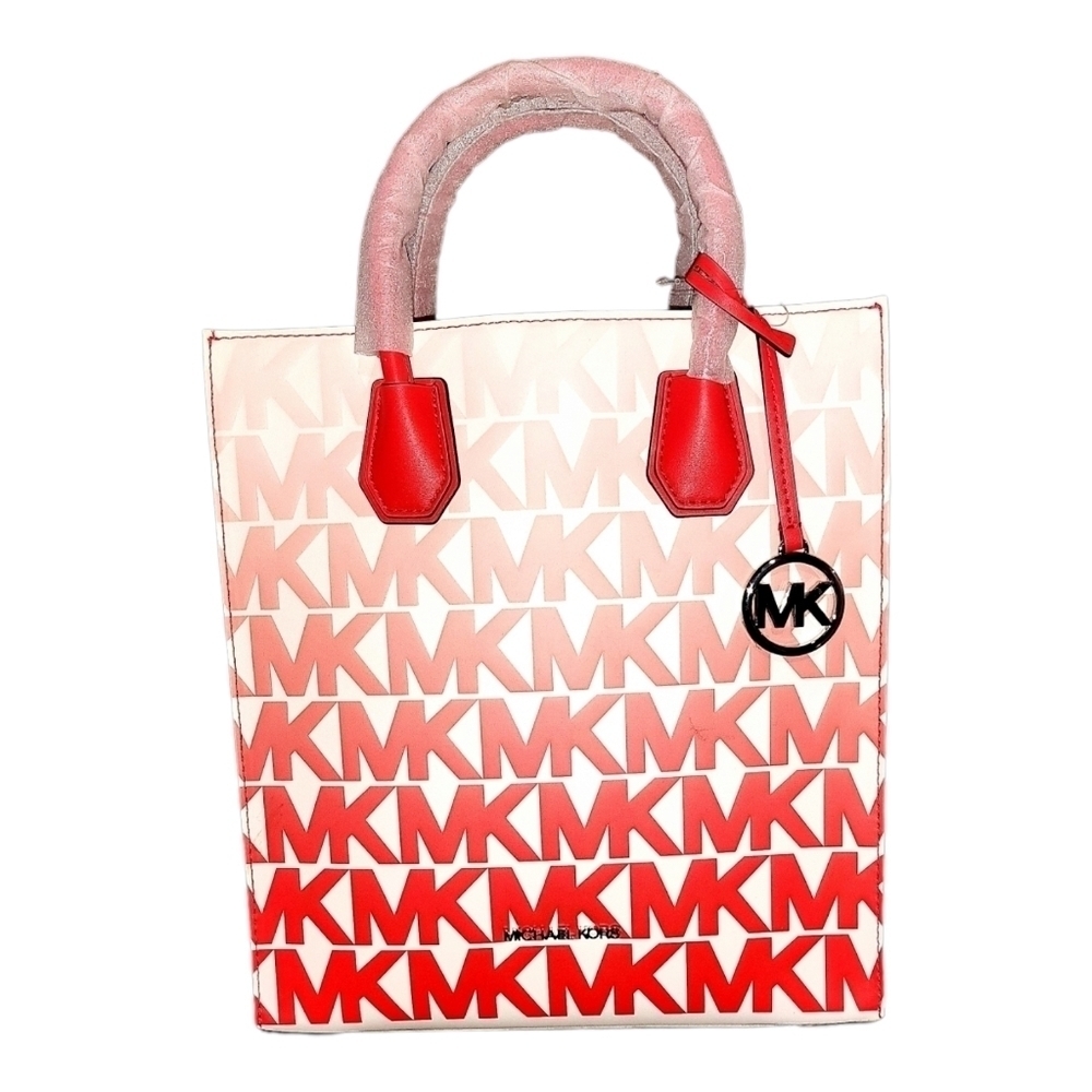 Michael Kors Mercer Shopper Vegan Purse Shoulder Bag Crossbody Coral NWT NEW